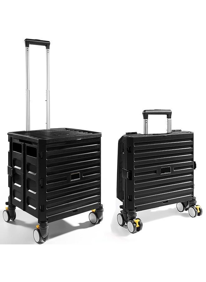 XiuWoo عربة تسوق قابلة للطي مع 4 عجلات وغطاء - Image 2